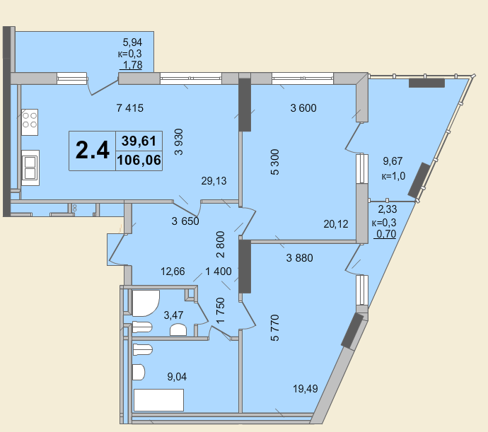 2-комнатная 106.06 м² в КД Гоголевская, 47 от 56 490 грн/м², Киев
