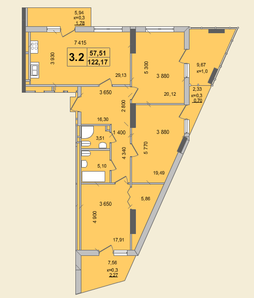 3-комнатная 106 м² в КД Гоголевская, 47 от 55 800 грн/м², Киев