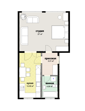 1-комнатная 51 м² в ЖК Голосеевские сады от застройщика, Киев