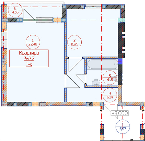 1-комнатная 40 м² в ЖК Місто Комфорту от застройщика, г. Винники