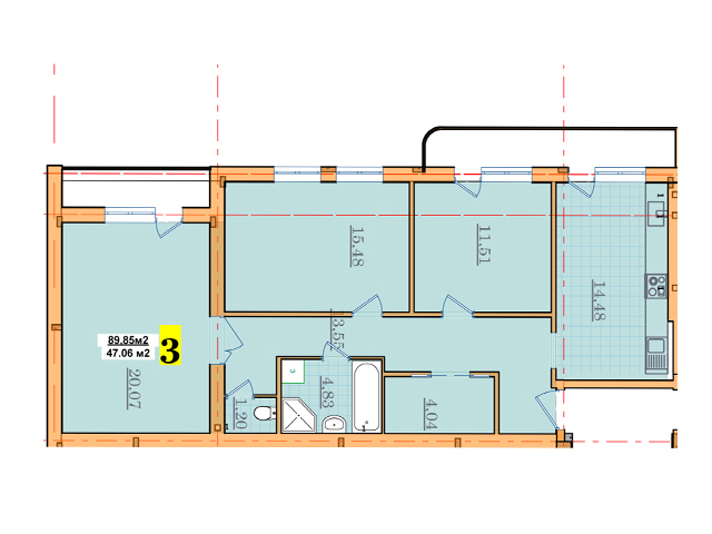 3-комнатная 89.85 м² в ЖК Грибной от 15 750 грн/м², Ужгород