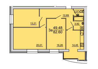 3-комнатная 82.6 м² в ЖК Династия от 12 500 грн/м², Винница