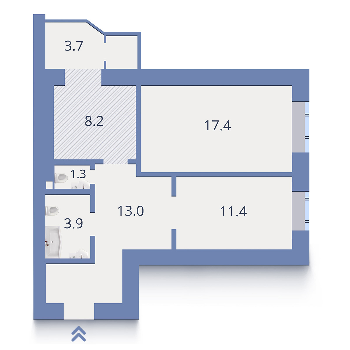 2-кімнатна 58.16 м² в ЖК Дипломат від забудовника, м. Ірпінь