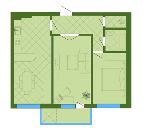 2-комнатная 65.23 м² в ЖК Добра Оселя от застройщика, Львов