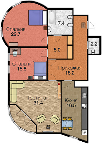 3-кімнатна 118 м² в ЖК Будинок на Клименка від забудовника, Київ