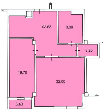 1-кімнатна 90.4 м² в ЖК Будинок на Набережній від забудовника, Харків