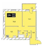 2-комнатная 54 м² в ЖК Дюшес от застройщика, Одесса