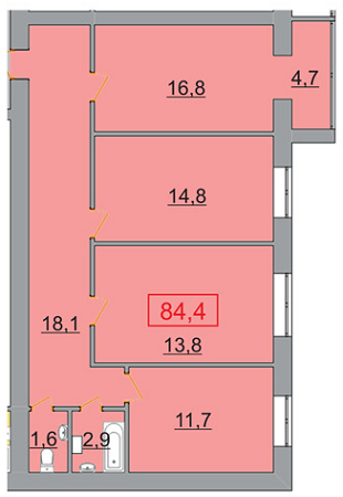 3-кімнатна 84.4 м² в ЖК Європейський від 11 080 грн/м², Ужгород