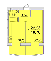 1-комнатная 46.7 м² в ЖК Европейский квартал от 9 520 грн/м², Винница