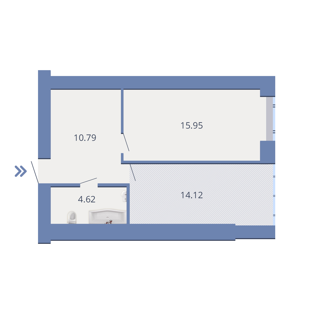 1-комнатная 45.48 м² в ЖК Есенин 2 от 14 000 грн/м², г. Ирпень