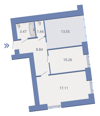 2-комнатная 54.83 м² в ЖК Есенин 2 от 14 000 грн/м², г. Ирпень