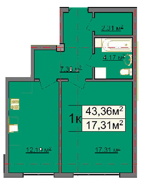 1-кімнатна 43.36 м² в КБ GENEVA від 18 500 грн/м², Львів