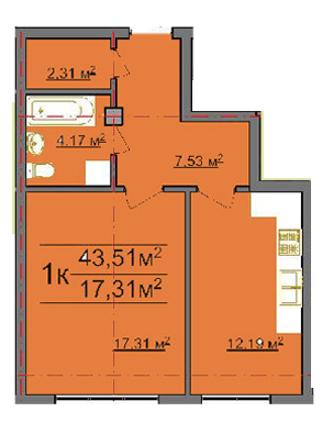 1-кімнатна 43.51 м² в КБ GENEVA від 18 500 грн/м², Львів