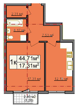 1-комнатная 44.71 м² в КД GENEVA от 18 500 грн/м², Львов