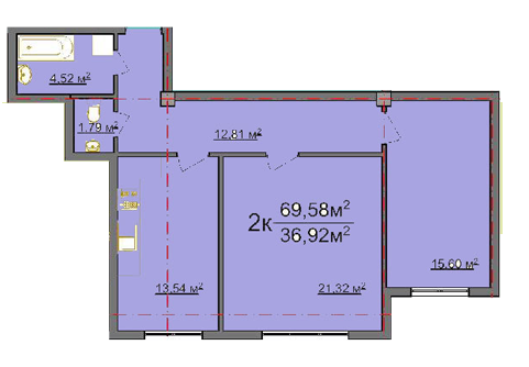 2-кімнатна 36.92 м² в КБ GENEVA від 18 500 грн/м², Львів