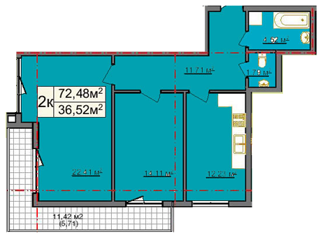 2-кімнатна 72.48 м² в КБ GENEVA від 18 500 грн/м², Львів