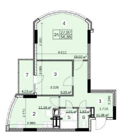 2-кімнатна 56.35 м² в ЖК Зірковий від 14 000 грн/м², м. Вишгород