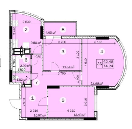 3-комнатная 74.24 м² в ЖК Звездный от 14 000 грн/м², г. Вышгород