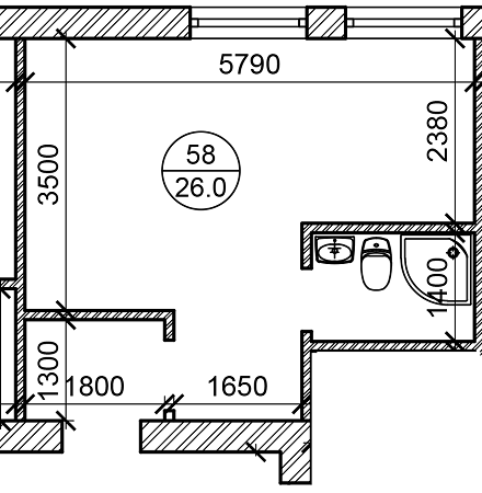 1-комнатная 26 м² в ЖК Индустриальный от застройщика, Харьков