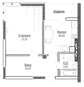 1-кімнатна 43.24 м² в ЖК Ірпінські Липки від 14 500 грн/м², м. Ірпінь
