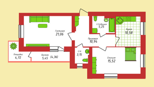 2-комнатная 73.85 м² в ЖК Кампа от 17 300 грн/м², г. Буча