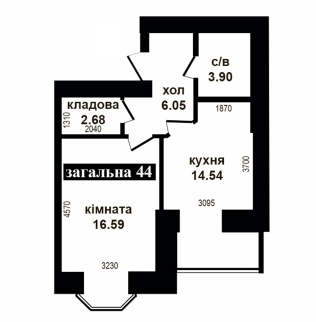 1-кімнатна 44 м² в ЖК Карат від 13 500 грн/м², м. Ірпінь