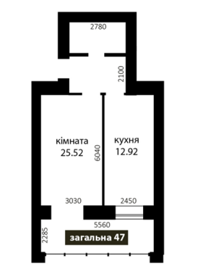 1-кімнатна 48 м² в ЖК Карат від 13 500 грн/м², м. Ірпінь