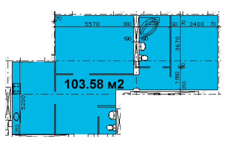 2-кімнатна 103.58 м² в ЖК Каскад від забудовника, Дніпро