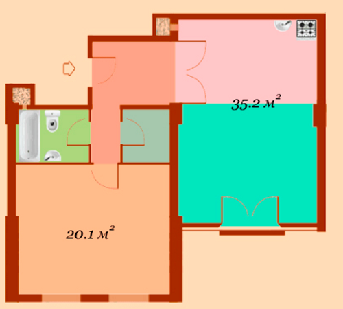 2-комнатная 69.8 м² в ЖК Кировский от 11 550 грн/м², Днепр