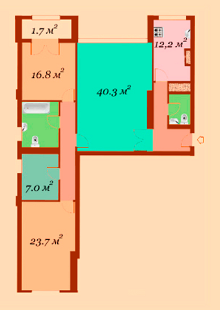 3-комнатная 127.4 м² в ЖК Кировский от 13 750 грн/м², Днепр