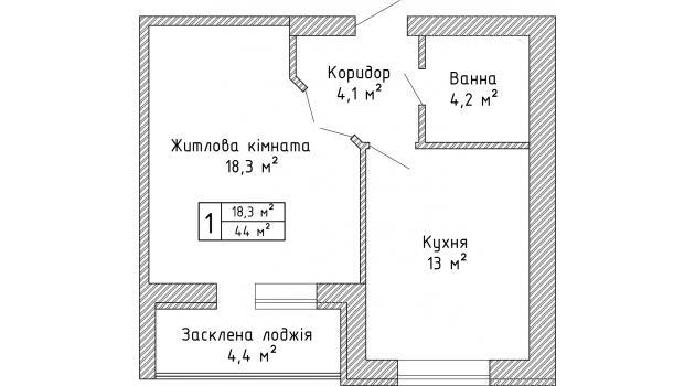 1-комнатная 44 м² в ЖК Ковельская Голландия от застройщика, г. Ковель