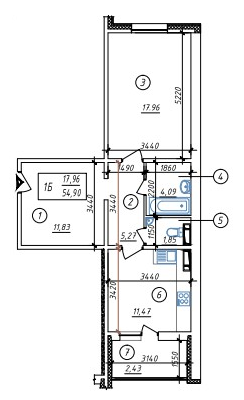 1-комнатная 54.9 м² в ЖК Кристер Град от застройщика, Киев