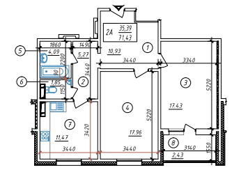2-кімнатна 71.43 м² в ЖК Крістер Град від забудовника, Київ
