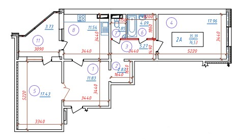 2-кімнатна 76.53 м² в ЖК Крістер Град від забудовника, Київ