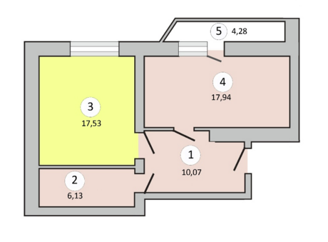 1-комнатная 53.46 м² в ЖК Левада от 11 500 грн/м², г. Борисполь