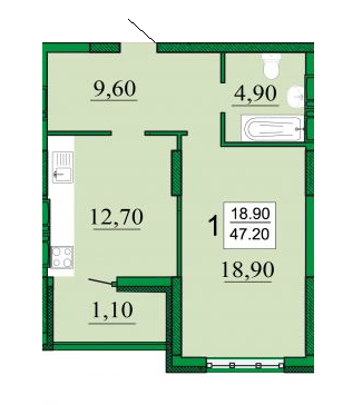 1-кімнатна 47.2 м² в ЖК Ліко-Град від забудовника, Київ