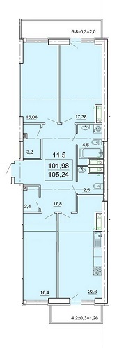 3-кімнатна 105.24 м² в ЖК Лімнос від 29 370 грн/м², Одеса