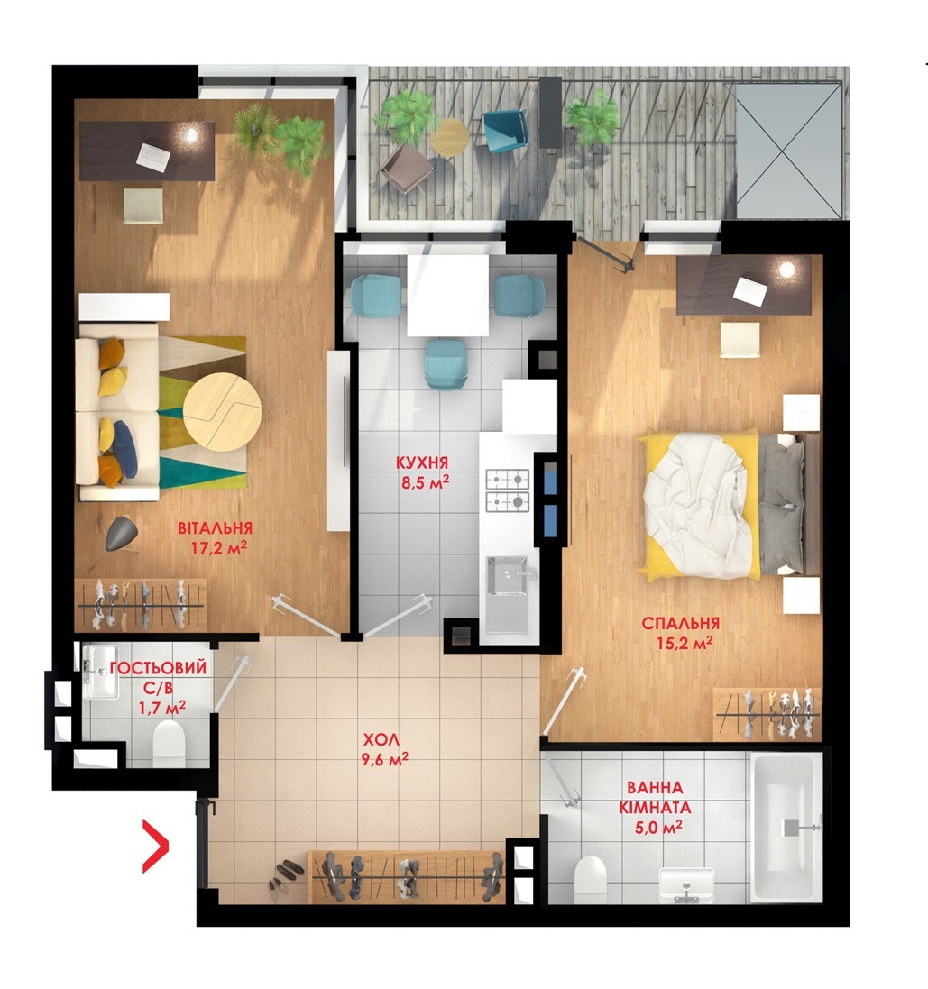 2-кімнатна 60.1 м² в ЖК Львівський Квартал від 24 500 грн/м², Київ