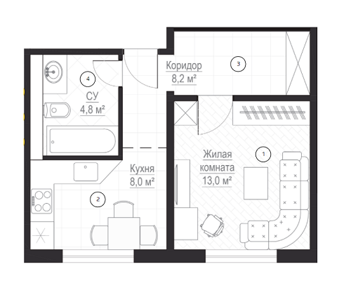 1-кімнатна 34 м² в ЖК Металіст від 17 550 грн/м², Харків