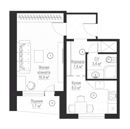 1-комнатная 37.4 м² в ЖК Металлист от 17 550 грн/м², Харьков