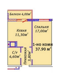 1-комнатная 37.9 м² в ЖК Михайловский городок от 20 000 грн/м², Одесса