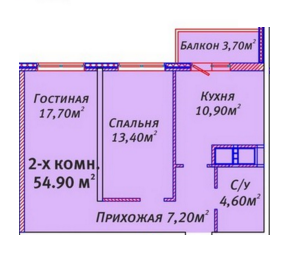 2-комнатная 54.9 м² в ЖК Михайловский городок от 19 000 грн/м², Одесса