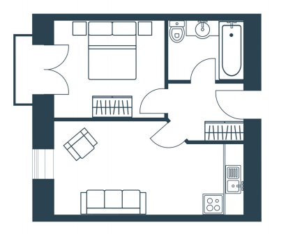 1-комнатная 33 м² в ЖК Аврора от 11 500 грн/м², г. Буча