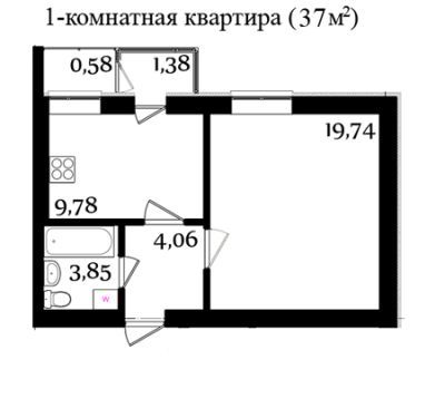 1-комнатная 37 м² в ЖК Молодежный городок от 14 500 грн/м², с. Крюковщина