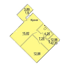 1-кімнатна 42.2 м² в ЖК Морський від 13 000 грн/м², м. Южне