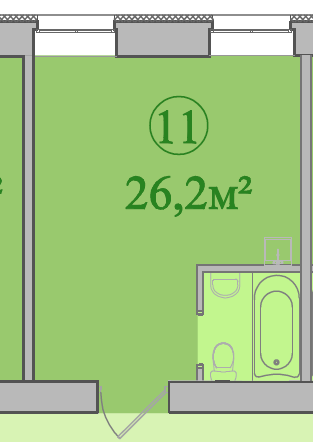 1-кімнатна 26.2 м² в ЖК Мрія від забудовника, Харків