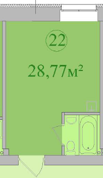 1-кімнатна 28.77 м² в ЖК Мрія від забудовника, Харків