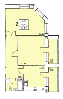 2-кімнатна 77.57 м² в ЖК на Єфимова від 14 500 грн/м², Одеса