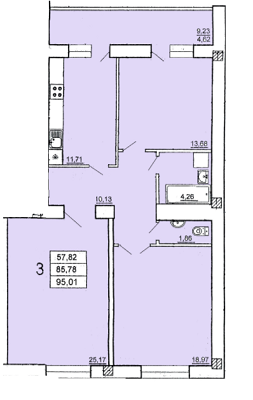 3-кімнатна 95.01 м² в ЖК на Єфимова від 13 800 грн/м², Одеса