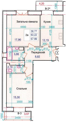 2-комнатная 67.99 м² в ЖК по пер. Олега Кошевого, 12 от 12 500 грн/м², г. Кременчуг